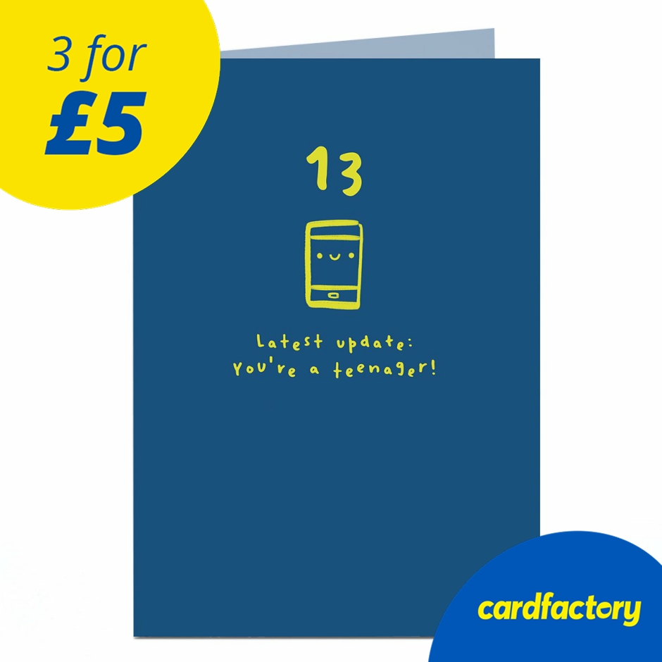 Image of 13th Birthday Card - Phone Update