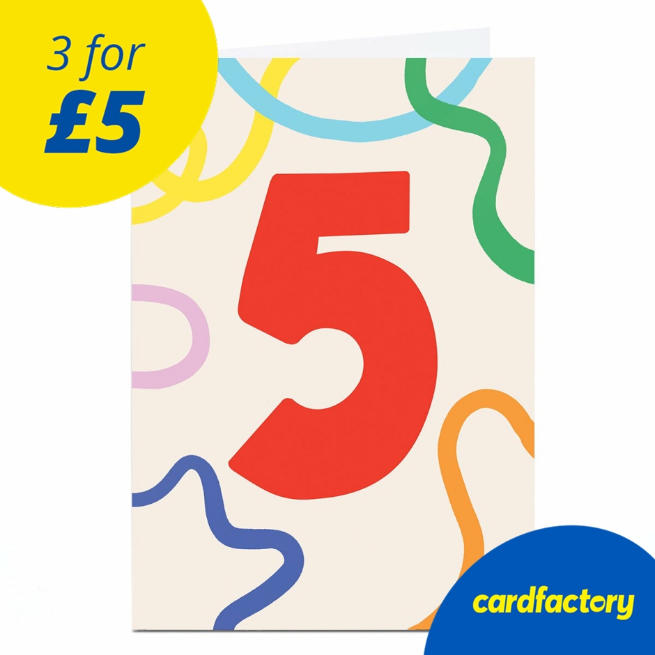Image of 5th Birthday Card - Colourful Squiggles