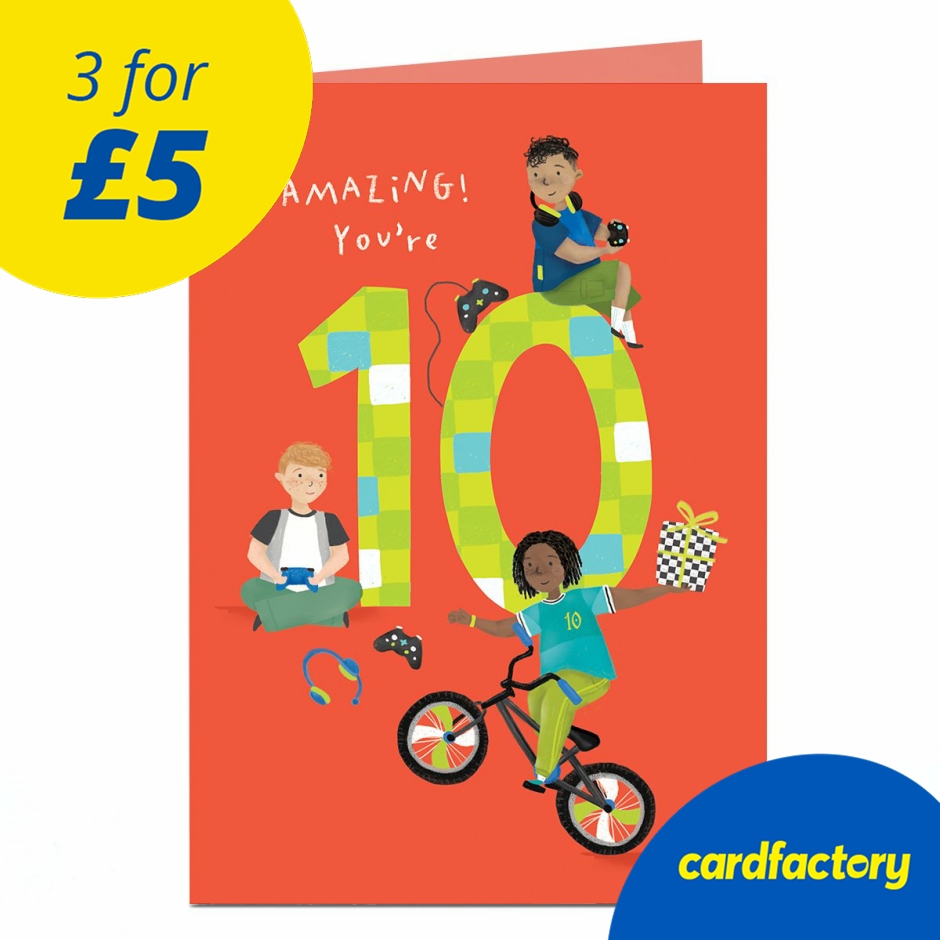 Image of 10th Birthday Card - Winning Gamer Boys