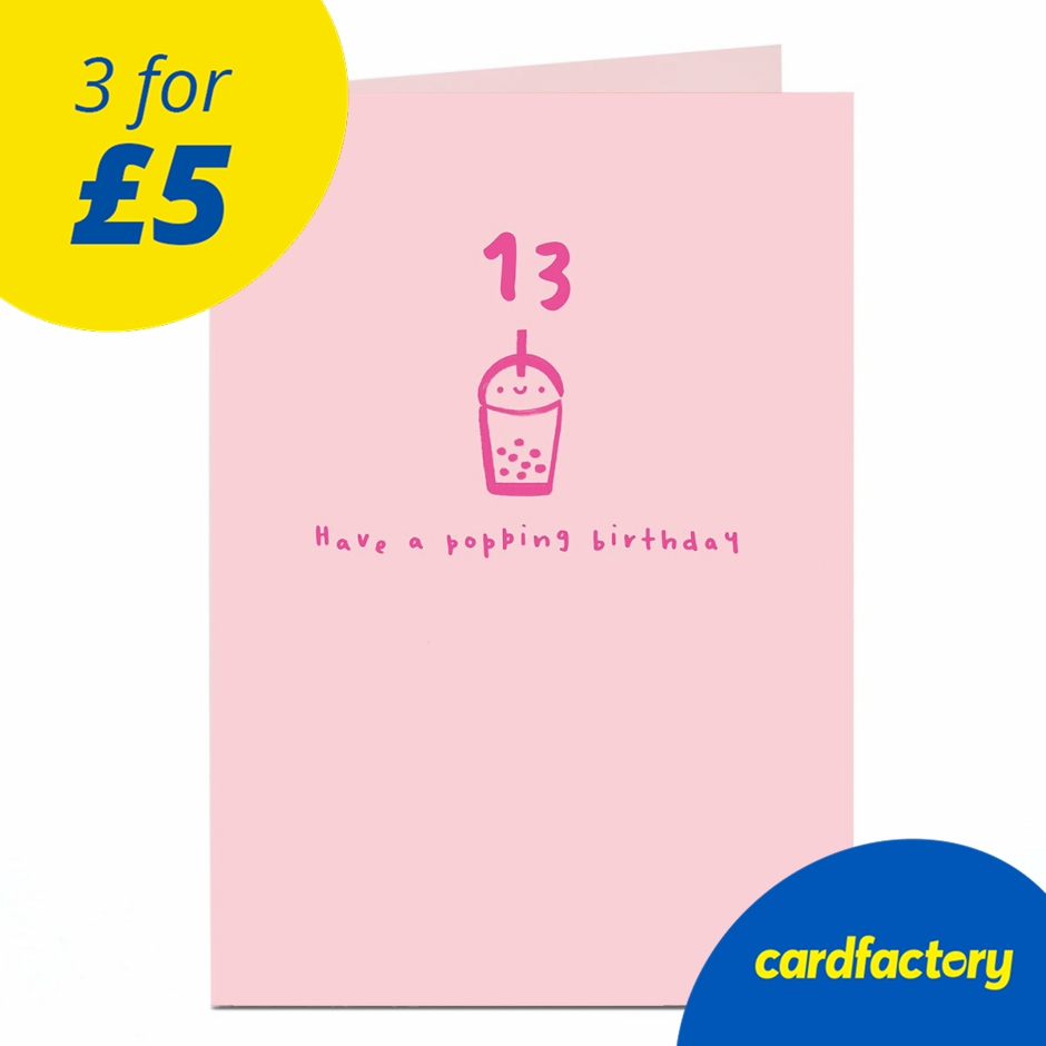 Image of 13th Birthday Card - Boba Bubble Tea