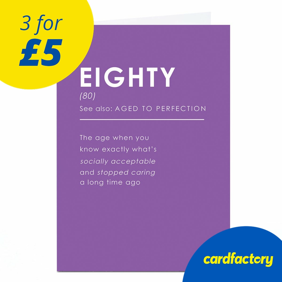 Image of 80th Birthday Card - Definition Aged To Perfection