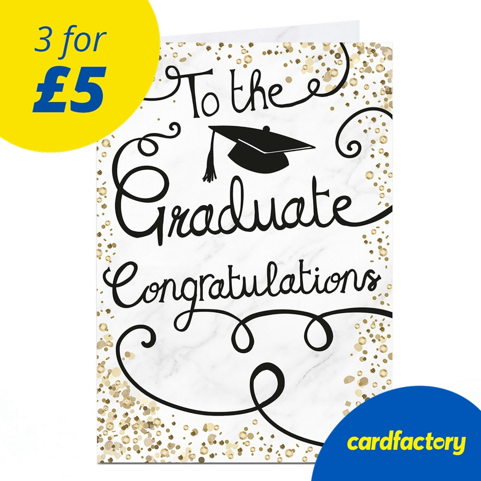 Image of Graduation Card - To The Graduate, Congratulations | Custom Congratulations Card | UV Gloss Finish