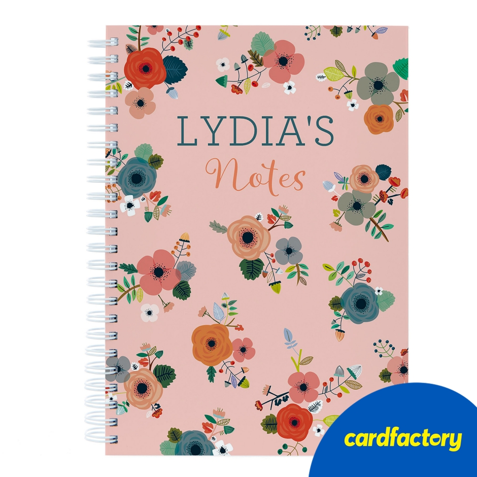 Image of Personalised Floral Notebook | Custom Bouquets Design | Choice of A5 or A4 Size | Soft or Hard Back Cover Options