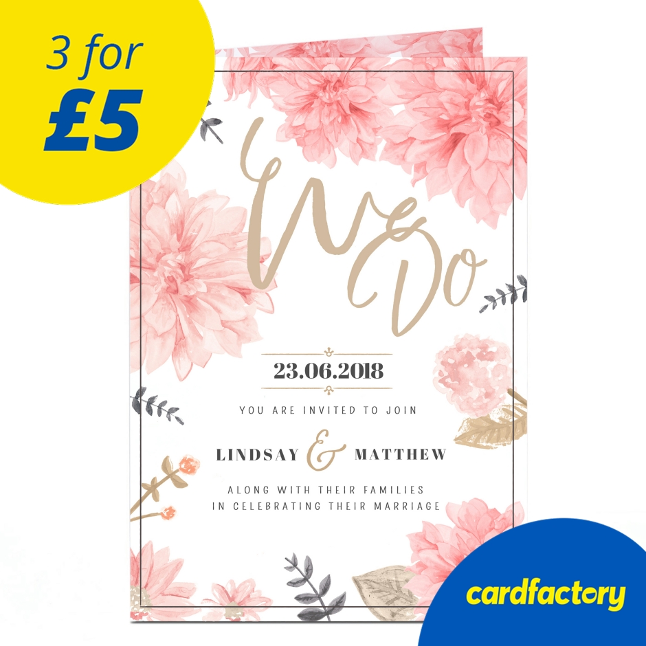 Image of Personalised Wedding Invitation - Floral Chic