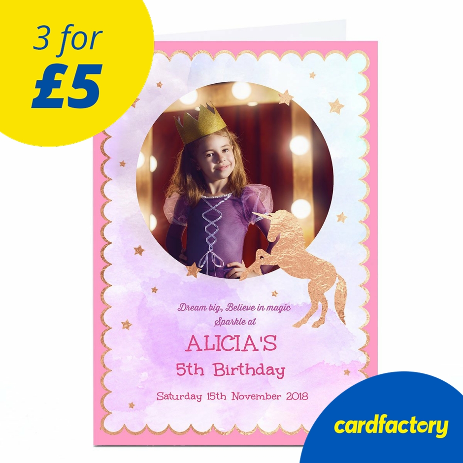 Image of Photo Party Invitation - Unicorn