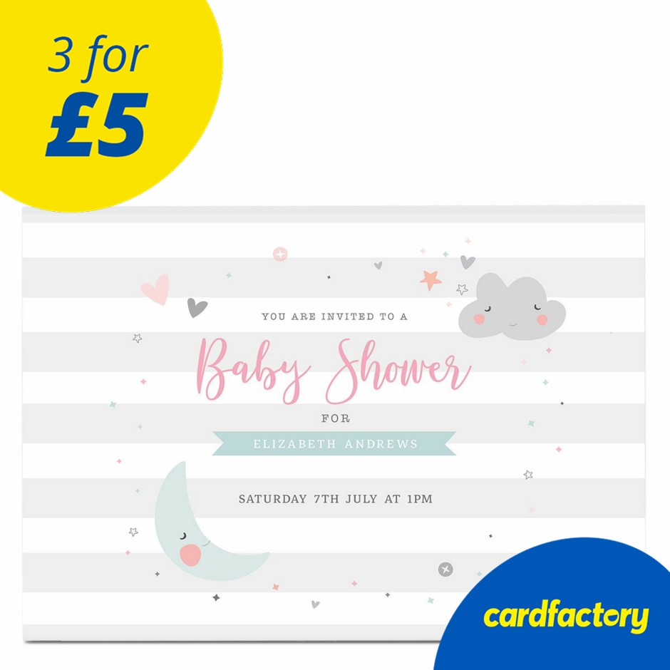 Image of Personalised Baby Shower Invitation - Cloud &amp; Moon