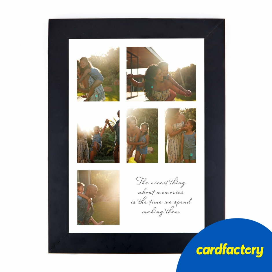Image of Personalised Photo Print | 6 Special Memories Design | Custom Home Decor | Black or White Frame | A3 Size