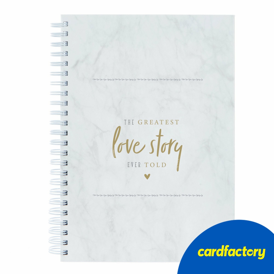 Image of Personalised Notebook | The Greatest Love Story Design | Custom Message &amp; Photos | A5 or A4 Size Options | Soft or Hard Back Cover | Lined or Plain Paper