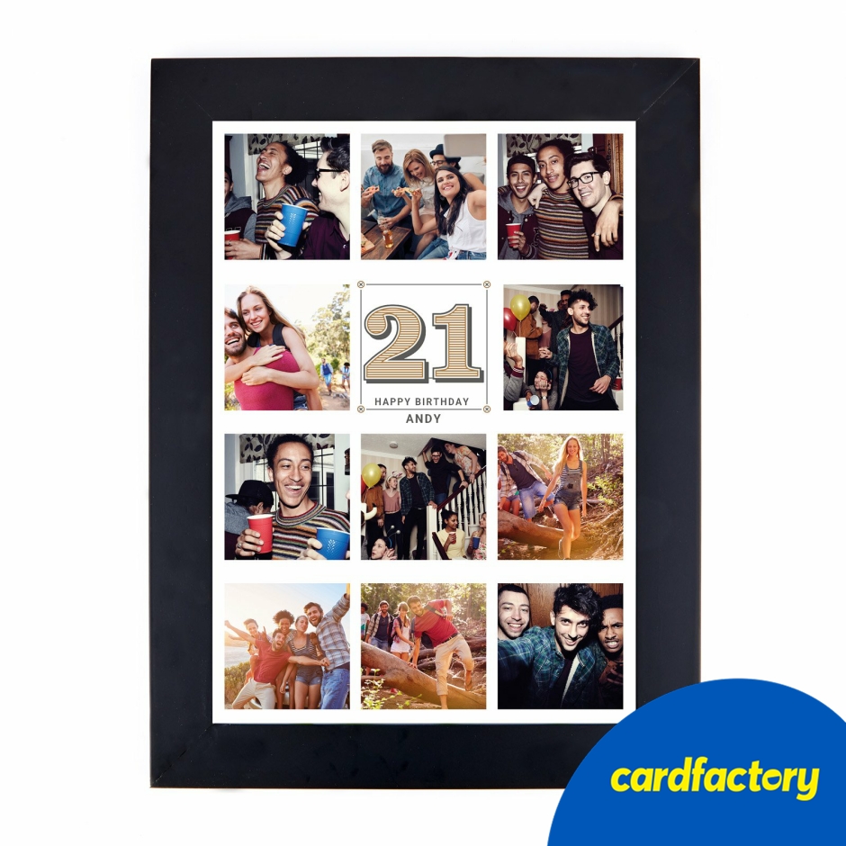 Image of Personalised Milestone Age Photo Gift Print | Framed Collage for Any Age | A5 Size | Unique Keepsake for Birthdays