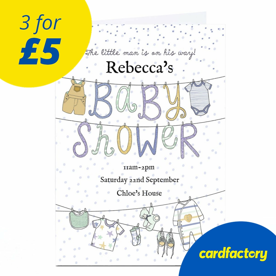 Image of Personalised Baby Shower Invitation - Little Man