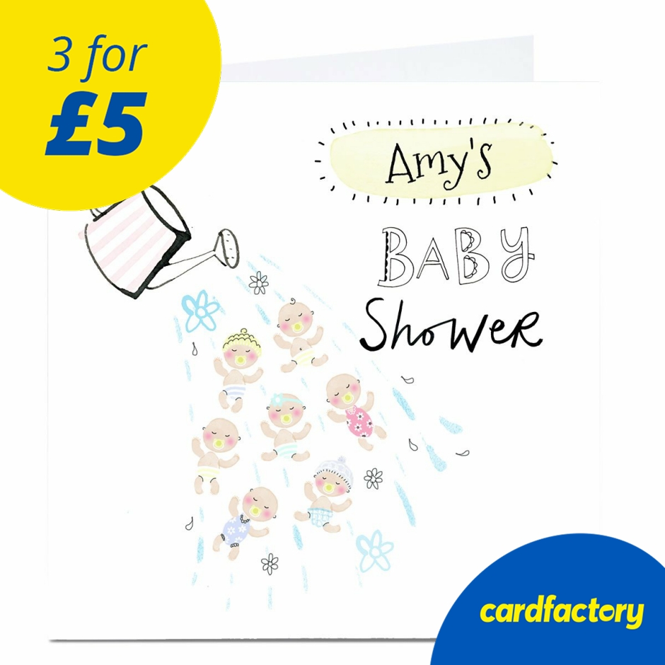 Image of Personalised Baby Shower Invitation - Watering Can