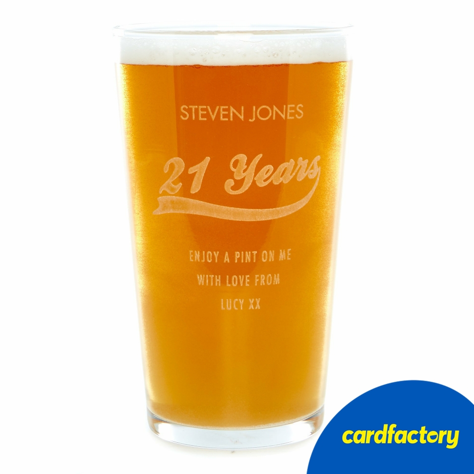 Image of Personalised Birthday Years Pint Glass