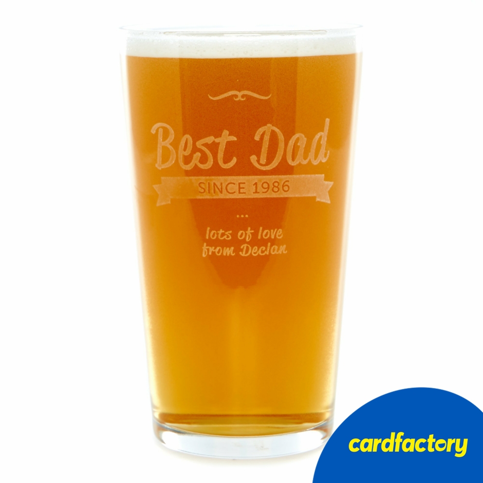 Image of Personalised Best Dad Pint Glass