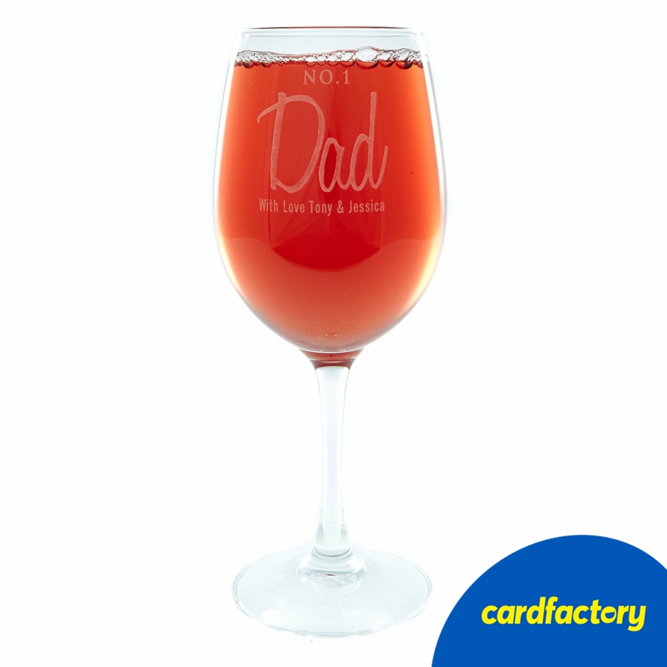 Image of Personalised No1 Dad Wine Glass