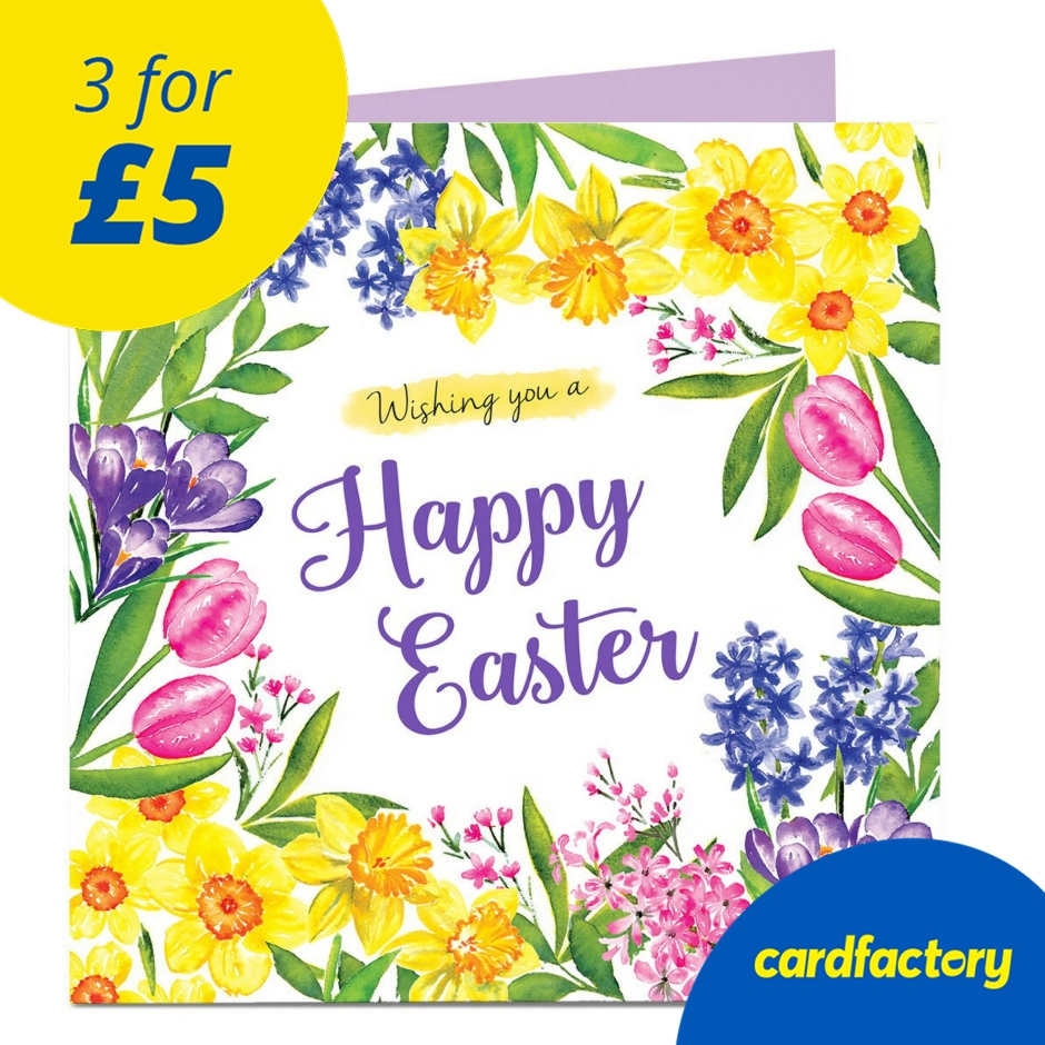 Personalised Easter Card - Tulips & Daffodils