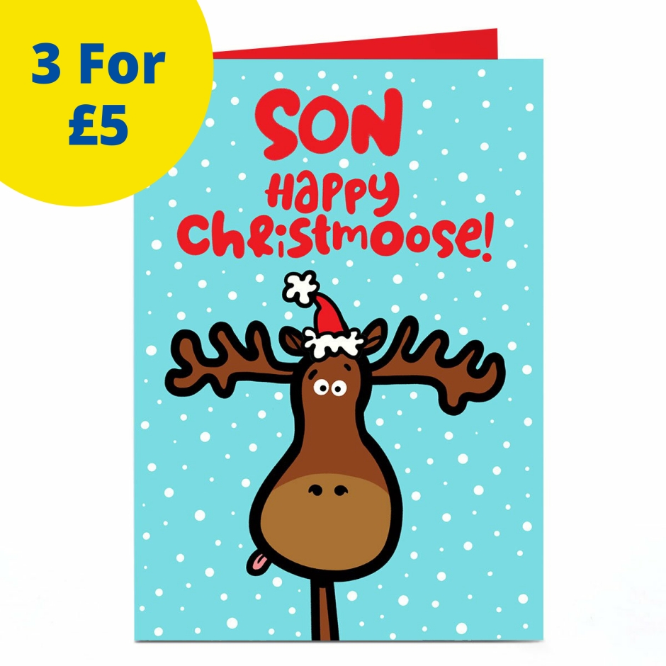 Image of Fruitloops Christmas Card - Happy Christmoose Son | Christmas Cards