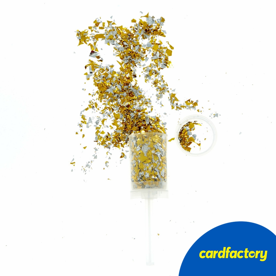 Image of Foil Confetti Push Popper - Gold &amp; Silver