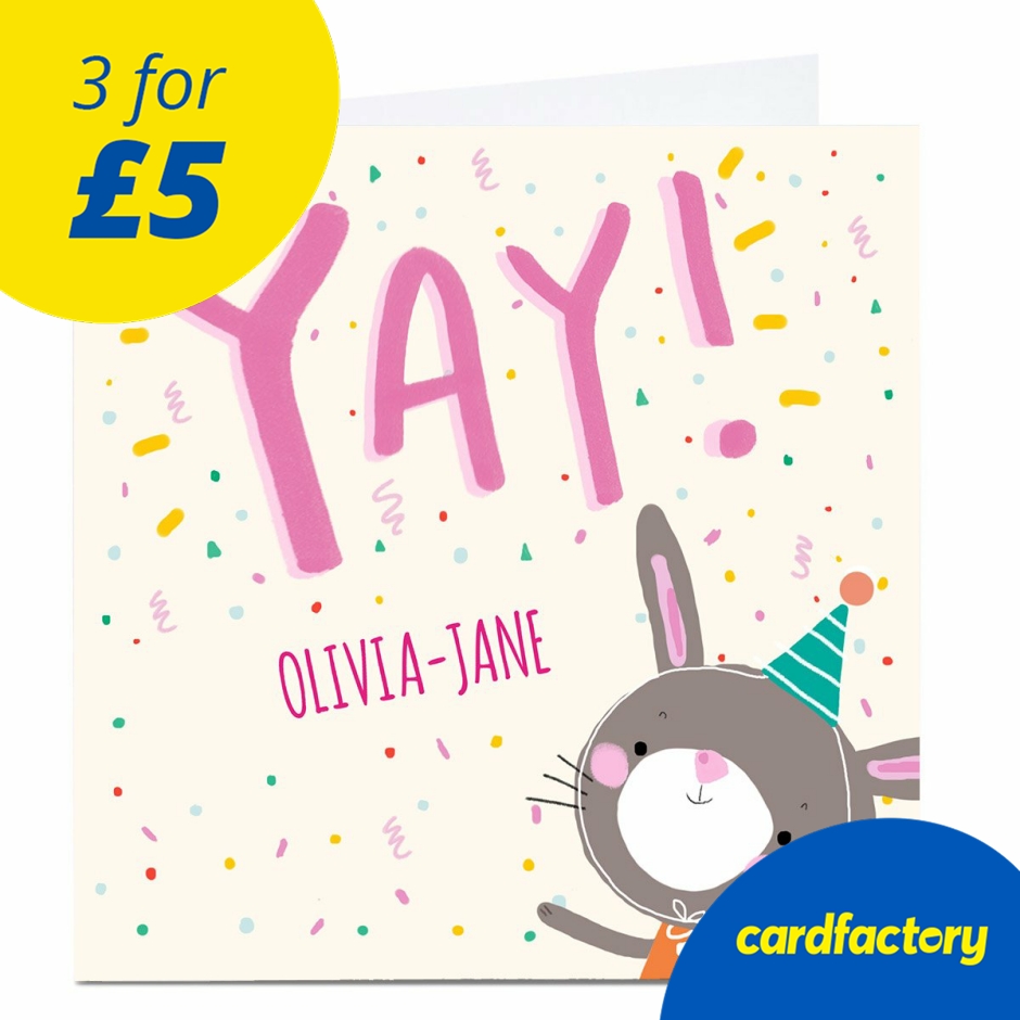 Image of Personalied Carol Richardson Card - YAY Bunny