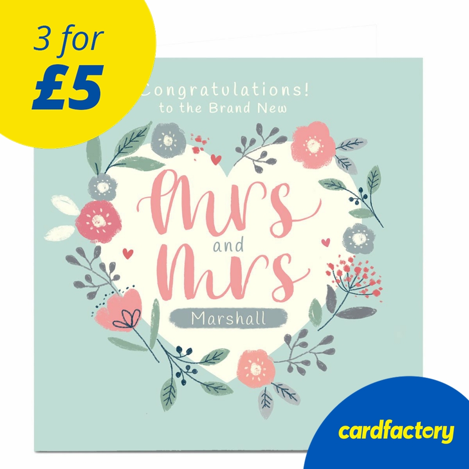 Image of Personal Nikki Whiston Wedding Card - Mr &amp; Mrs | Custom Newlyweds Card | Matte Textured Finish | Cardfactory