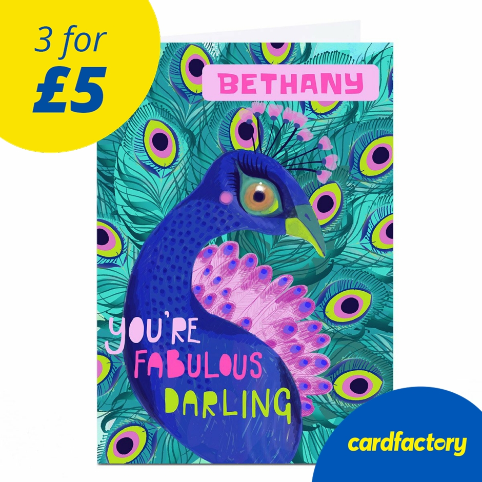 Personalised Bev Hopwood Card - You're Fabulous Darling