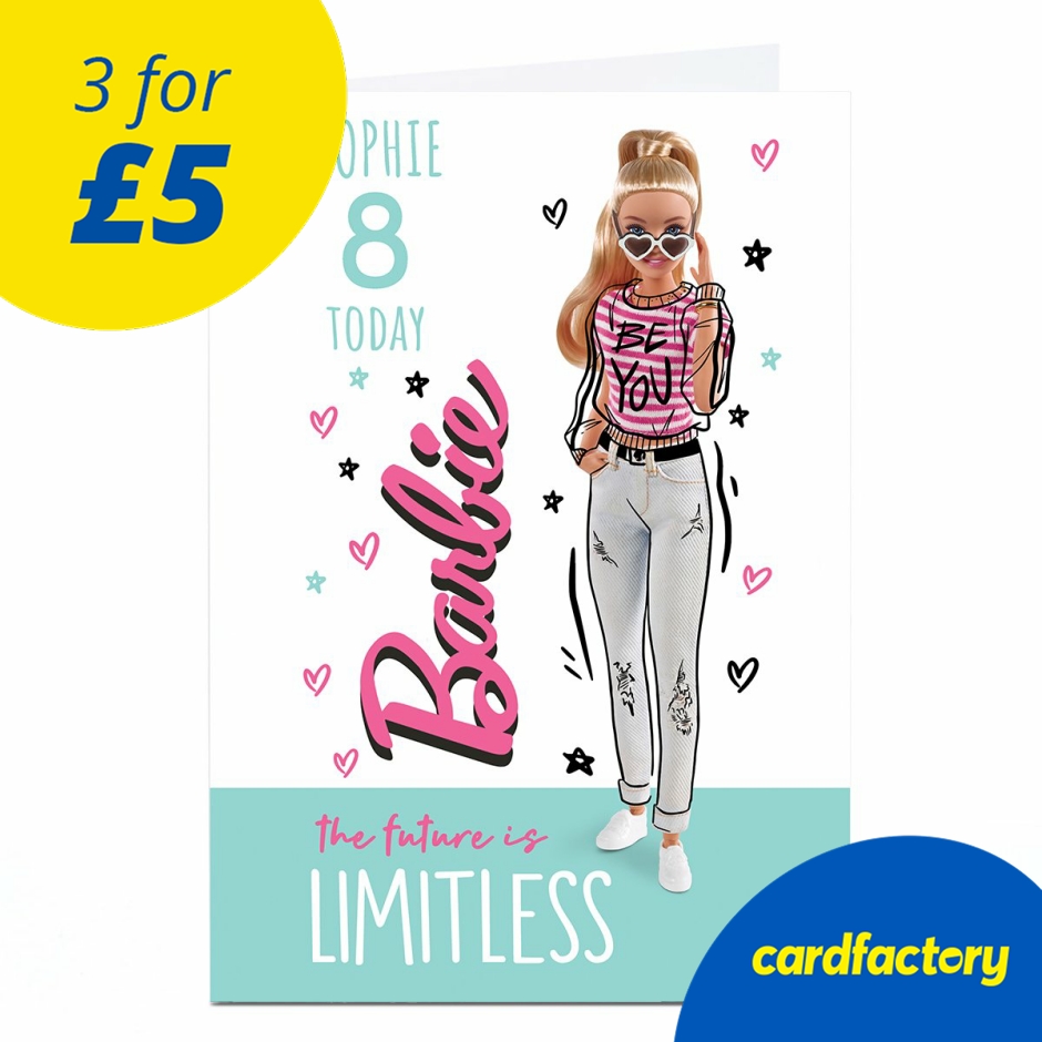 Personalised Barbie Birthday Card | Customisable with Any Age | UV Gloss Finish | Quality Paper | Available in 3 Sizes