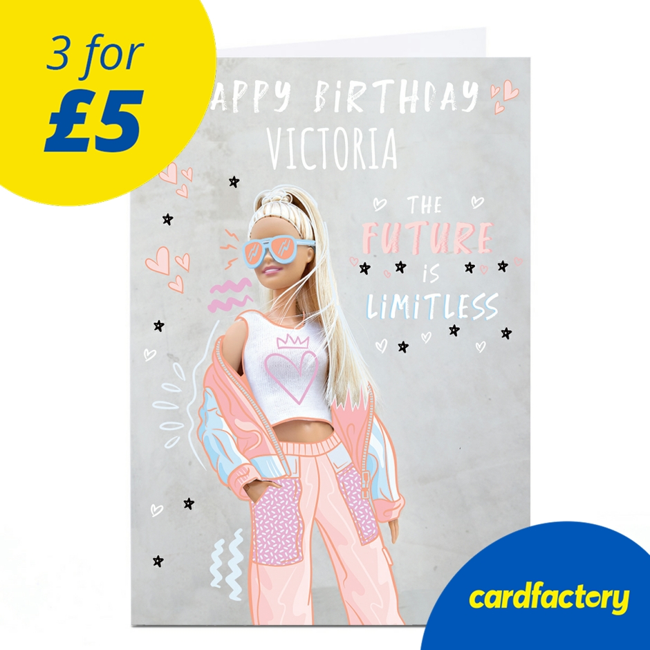Personalised Barbie Birthday Card - The Future is Limitless