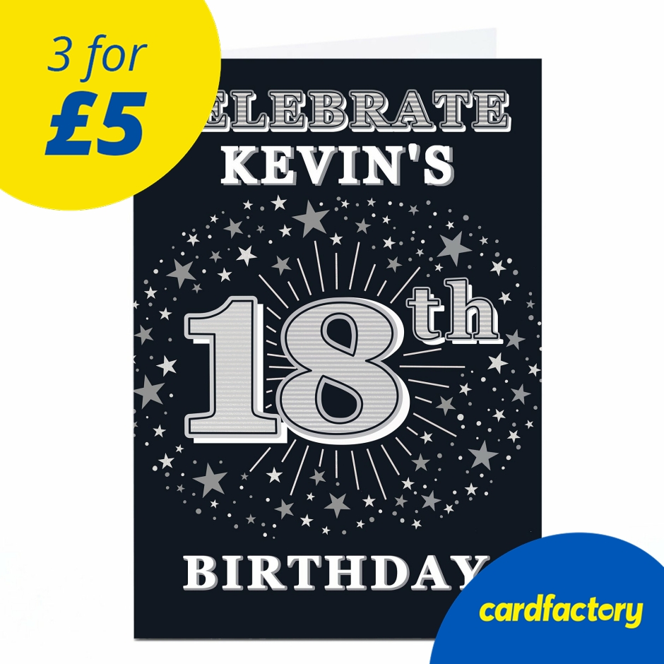 Image of Personalised 18th Birthday Invitation - Silver Stars
