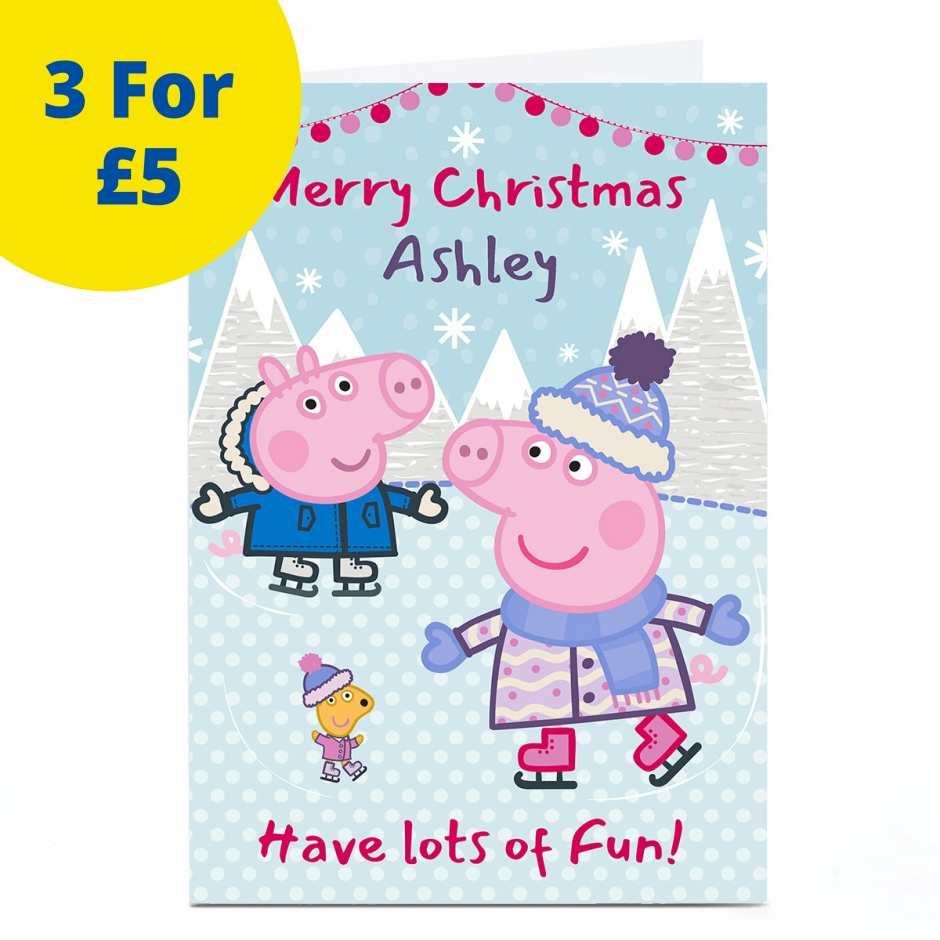 Image of Personalisled Peppa Pig Christmas Card - Lots of Fun | Christmas Cards