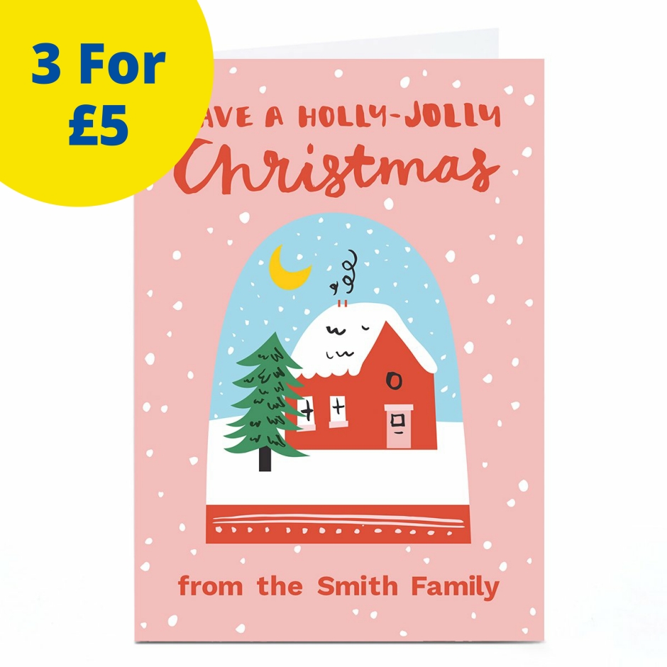 Image of Peronalised Ashley Le Quere Christmas Card - Holly-Jolly | Christmas Cards