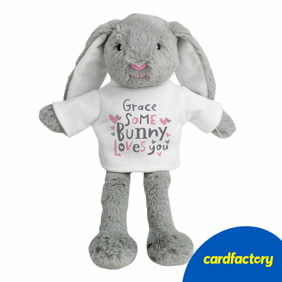Image of Personalised Some Bunny Loves You Rabbit Soft Toy