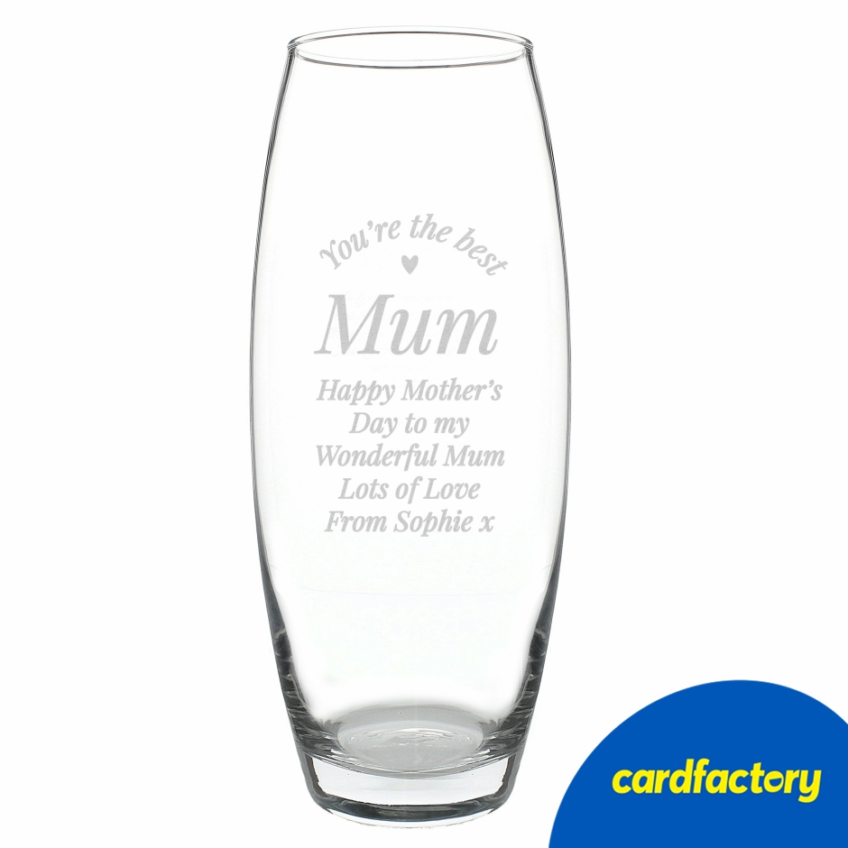 Image of Personalised You're The Best Glass Vase