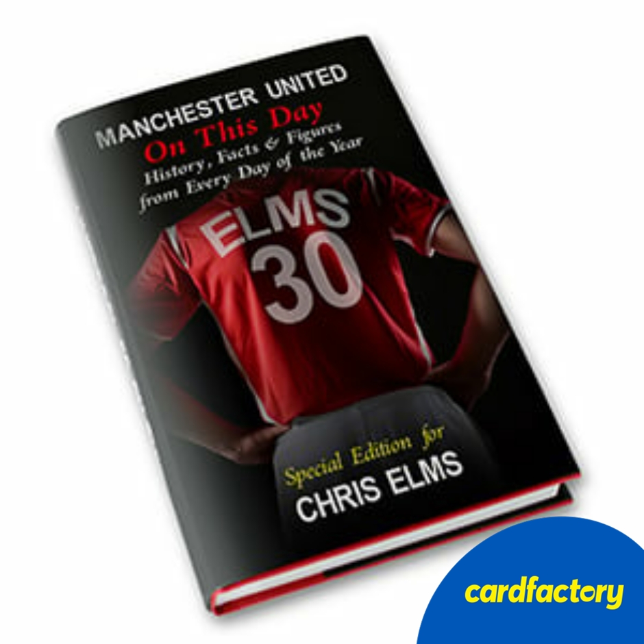 Image of Personalised Manchester United 'On This Day' Book | Custom Hardback | Perfect Gift for Fans | 12.2cm x 19.3cm x 1.8cm | Football Memorabilia