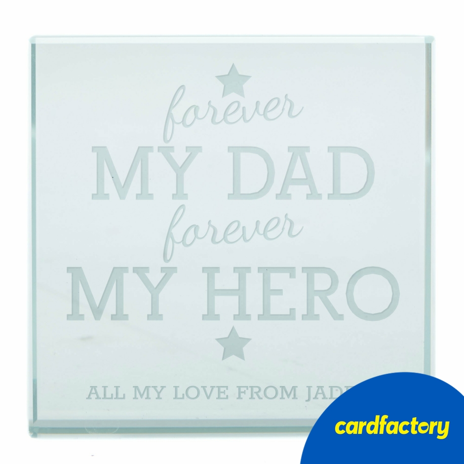 Image of Personalised Engraved Glass Token - Forever My Dad