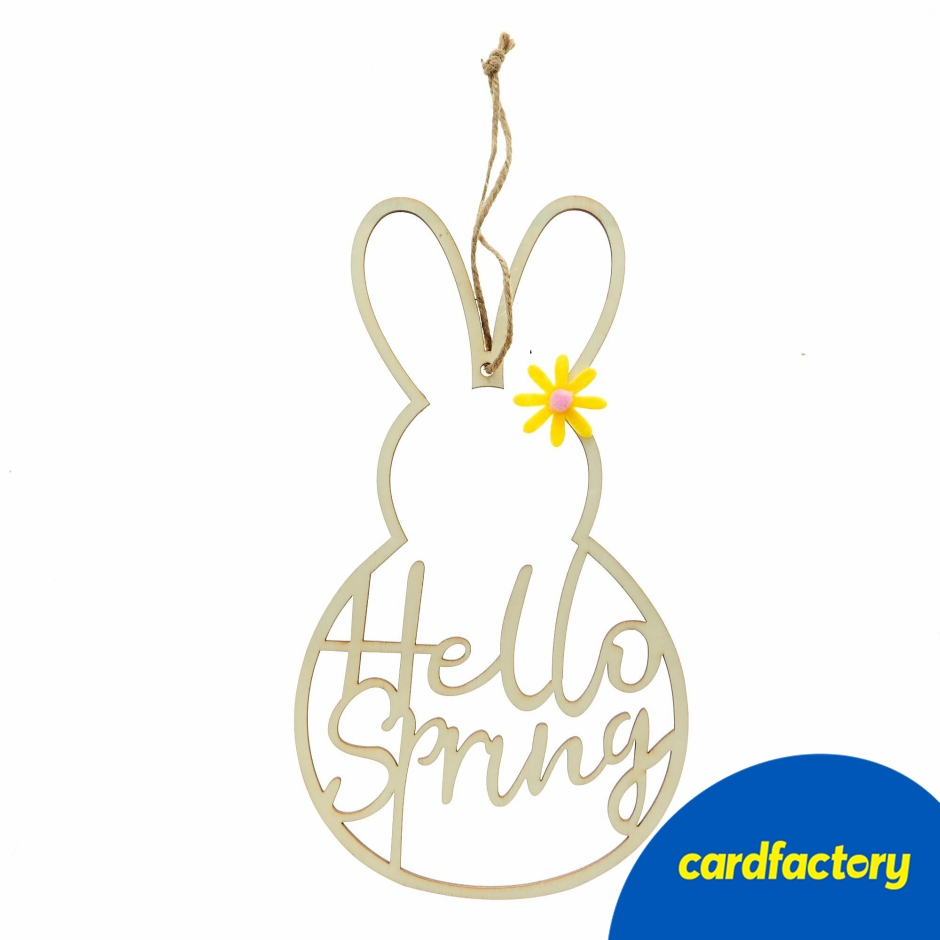 Image of Hello Spring Hanging Bunny Ornament