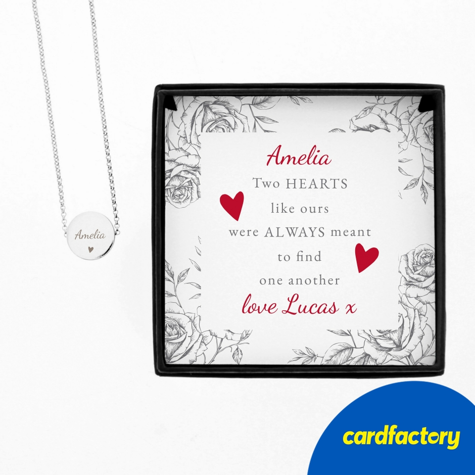 Image of Personalised Silver Plated Heart Necklace and Box