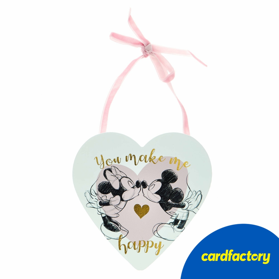 Image of Disney Mickey &amp; Minnie You Make Me Happy Plaque