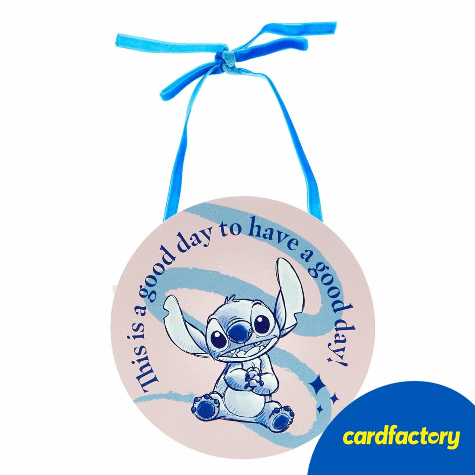Image of Disney Stitch Positive Quote Plaque | MDF Material | Gift for Lilo &amp; Stitch Fans | Home Decor | 12cm | Hanging Ribbon Included