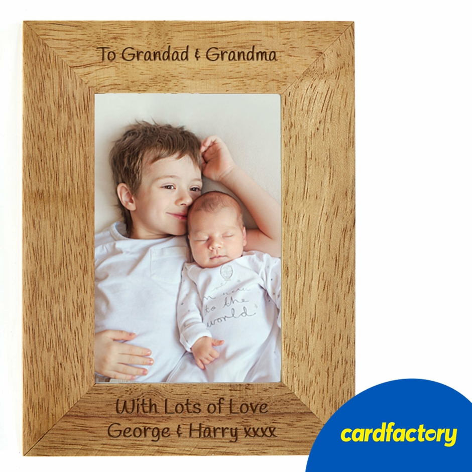 Image of Personalised Engraved Wooden Photo Frame | Custom Gift | Wood &amp; Glass | Portrait Display | Available in Small, Medium, Large | Perfect for Any Occasion