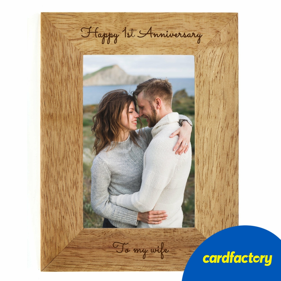 Image of Personalised Engraved Wooden Photo Frame - Any Message