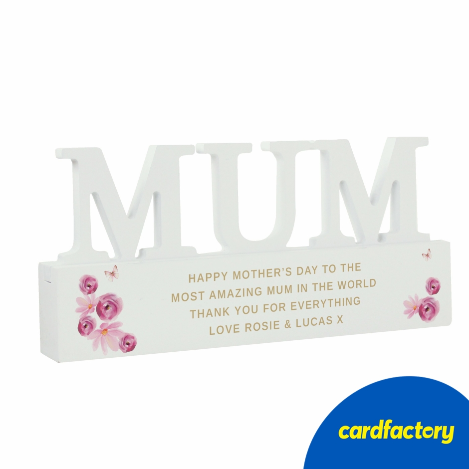 Image of Personalised Floral Mum Wooden Ornament | Perfect Gift