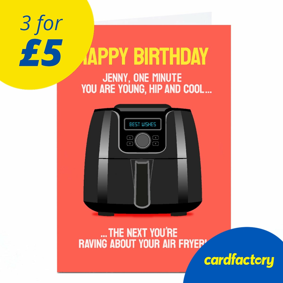 Personalised PG Quips Birthday Card - Hip & Cool Air Fryer