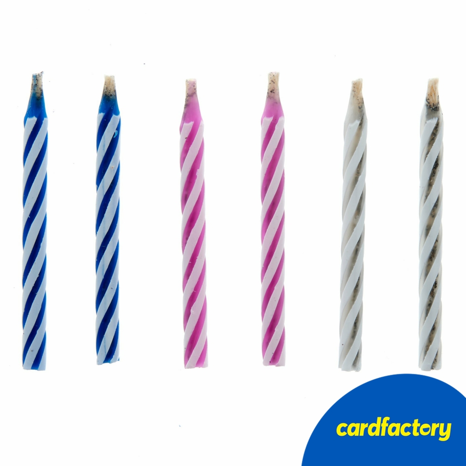 Striped Relighting Birthday Candles - Pack of 10