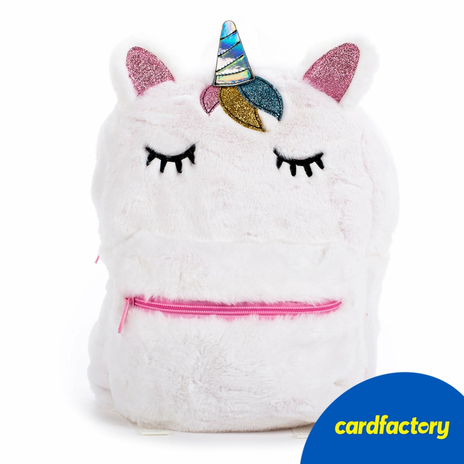 Image of Children's Furry Unicorn Gift Backpack