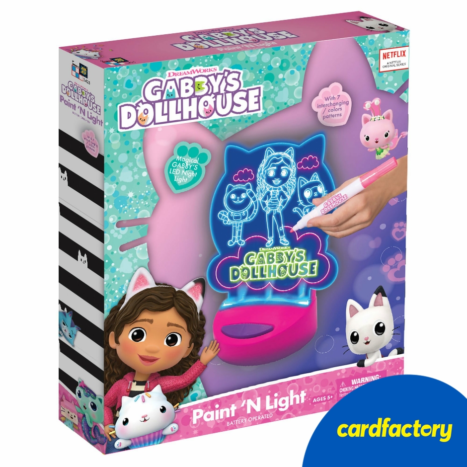 Image of Gabby's Dollhouse Gift Paint 'N Light | LED Art Kit for Kids | 7 Colours &amp; Patterns | Includes 4 Erasable Markers | Ideal for Ages 5+