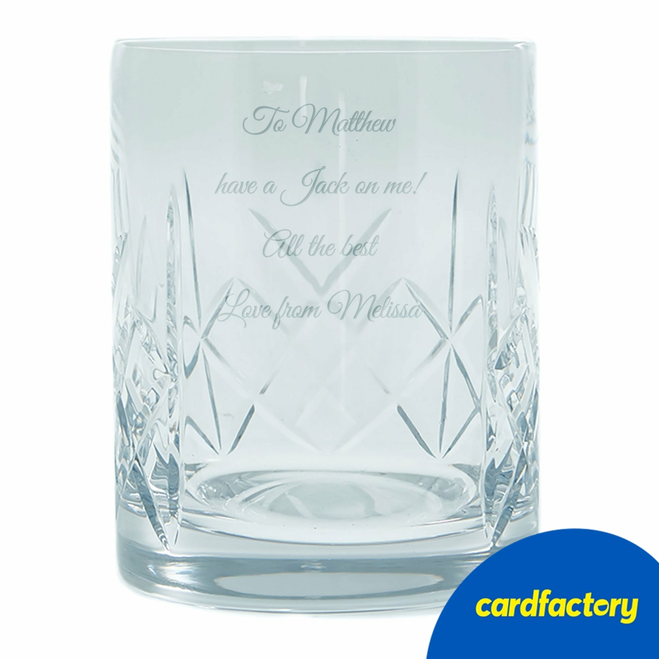 Image of Personalised Engraved Crystal Tumbler | Handmade Diamond Pattern | Custom Message | Luxurious Gift Box | Unique Whisky Glass