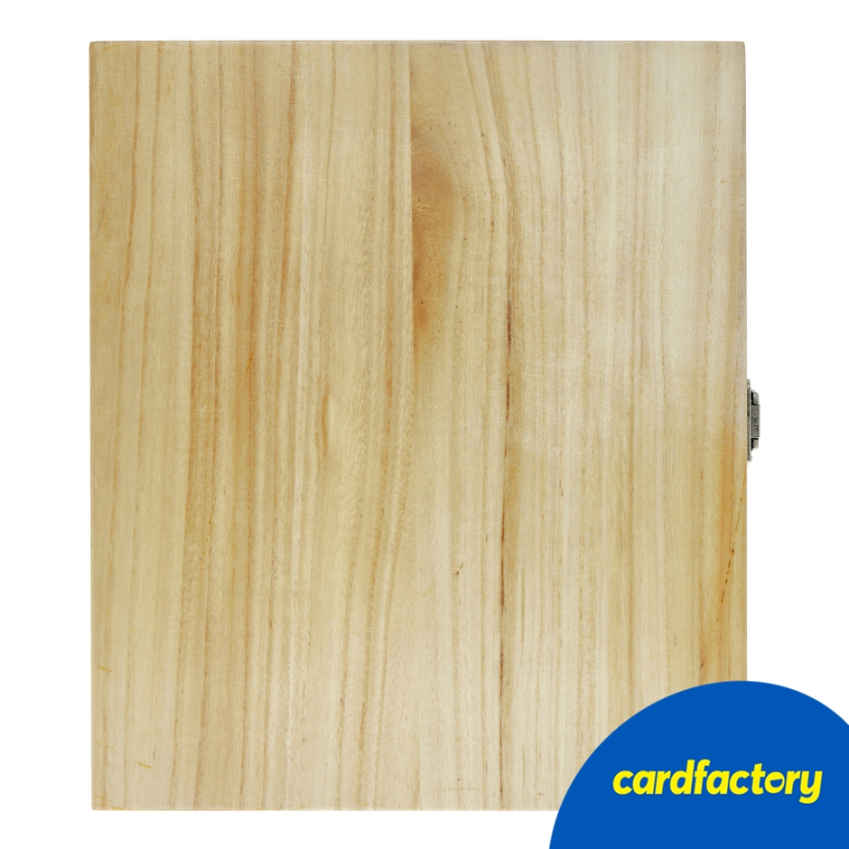 Image of Natural Wooden Gift Box | FSC-Sourced Tung Wood | Blank Design with Metal Clasp | 3 Compartments for Wine or Gifts | 35.5 x 31cm x 10.5cm