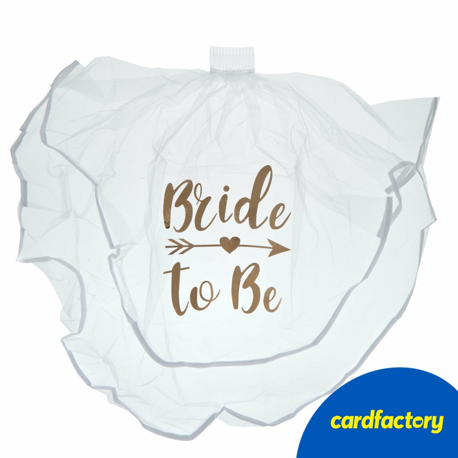 Image of Luxury Bride to Be Rose Gold Printed Veil