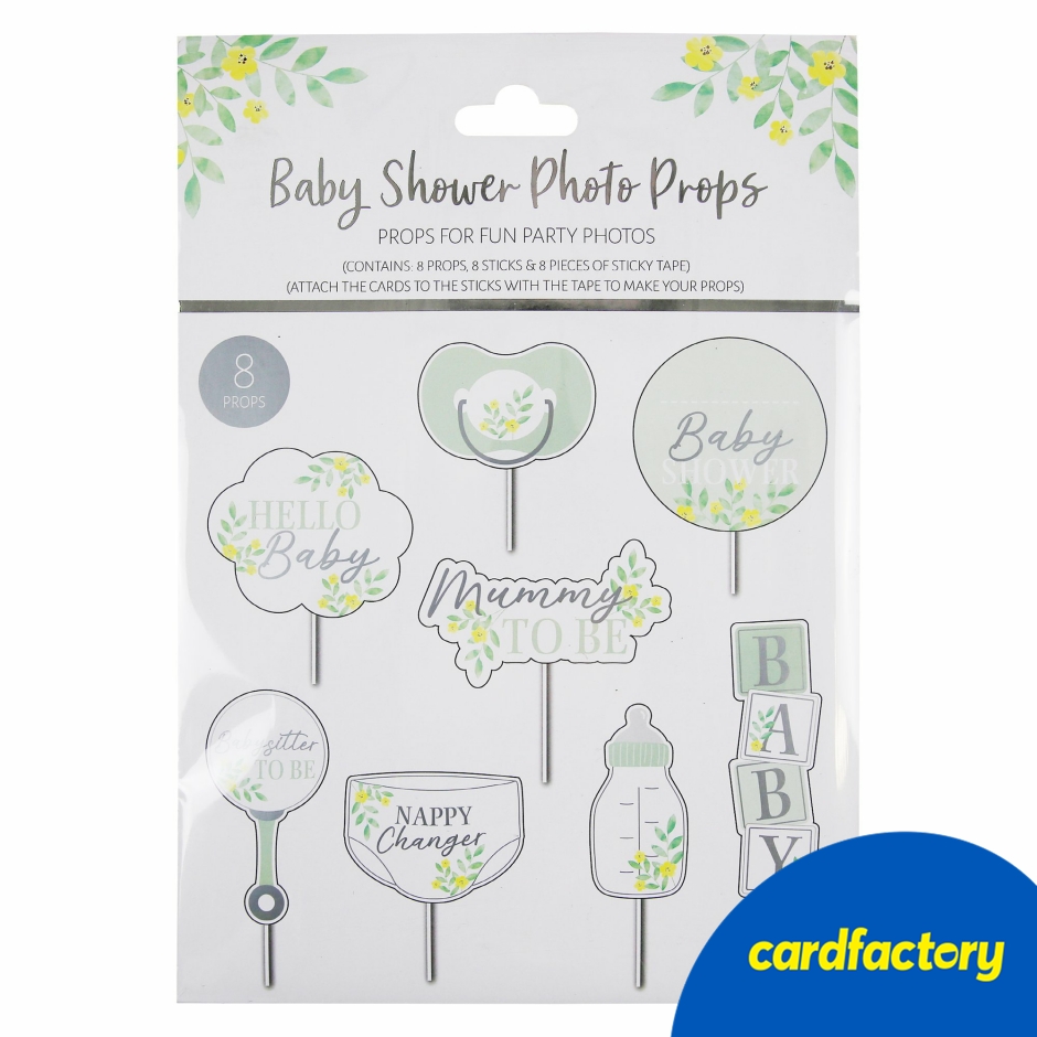 Image of Baby Shower Photo Props Set | Fun Baby-Themed Party Kit | Includes 8 Props, Sticks &amp; Tape | Perfect for Celebration Photos