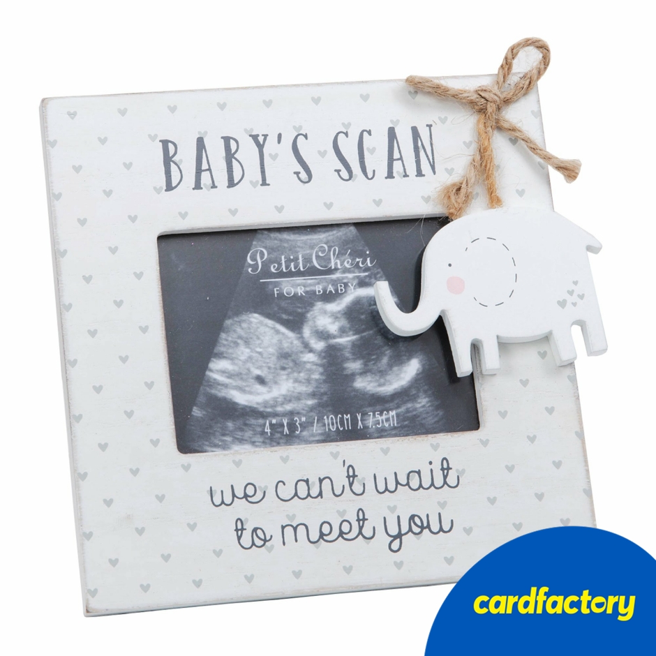 Image of Baby Scan Photo Frame | Wooden Design with Twine | Perfect Gift for New Parents | Fits 10cm x 7.5cm Photo | 15cm x 16cm Dimensions