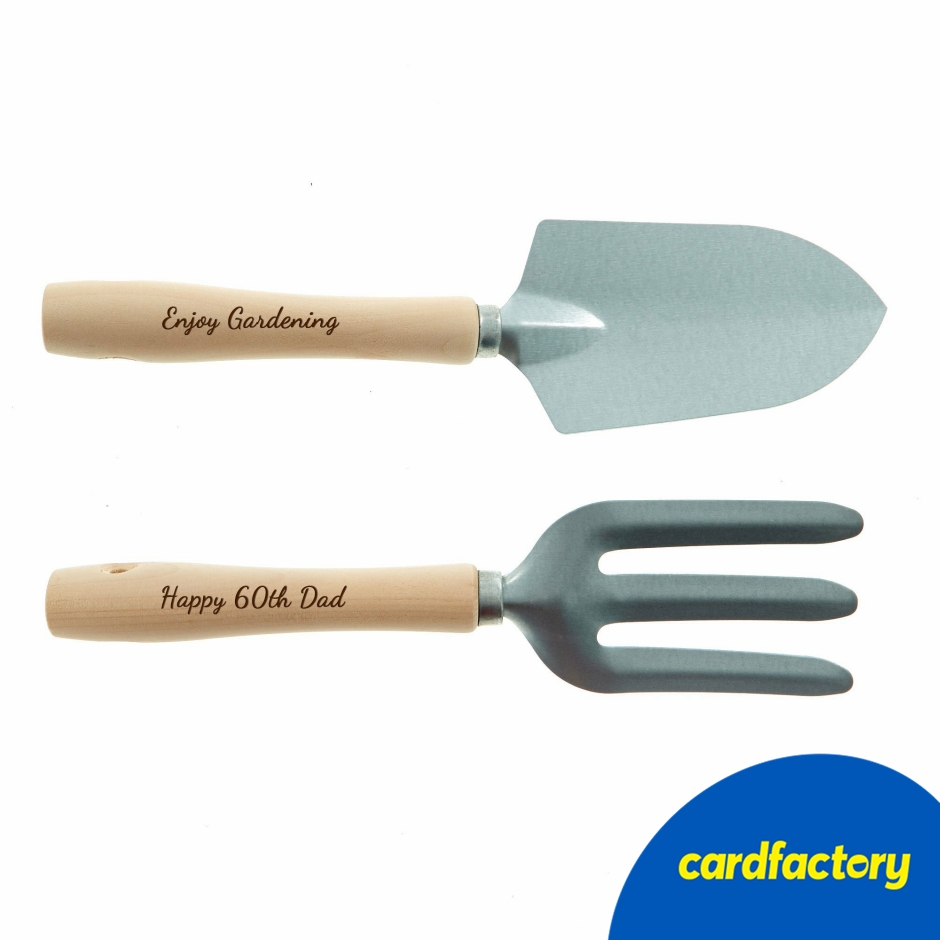 Image of Personalised Engraved Stainless Steel Trowel and Fork Set